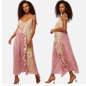 Misa Los Angeles Frederica Flora Medallion Dress. Size Small